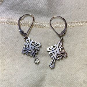 RETIRED- Open Adorned Cross Earrings